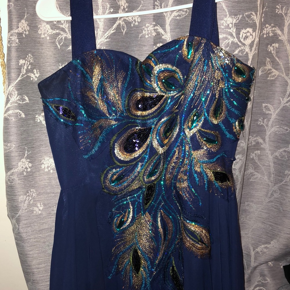 Peacock pattern Prom Dress